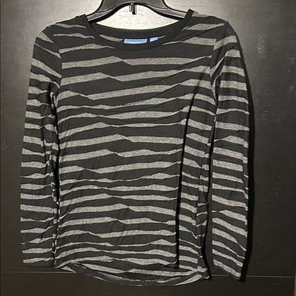 Simply Vera Vera Wang Zebra Stripe Long Sleeve Top - Picture 1 of 2